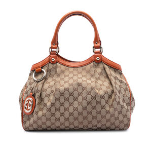 Pre-Loved Gucci Medium GG Canvas Sukey Tote